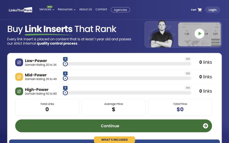 LinksThatRank link inserts page