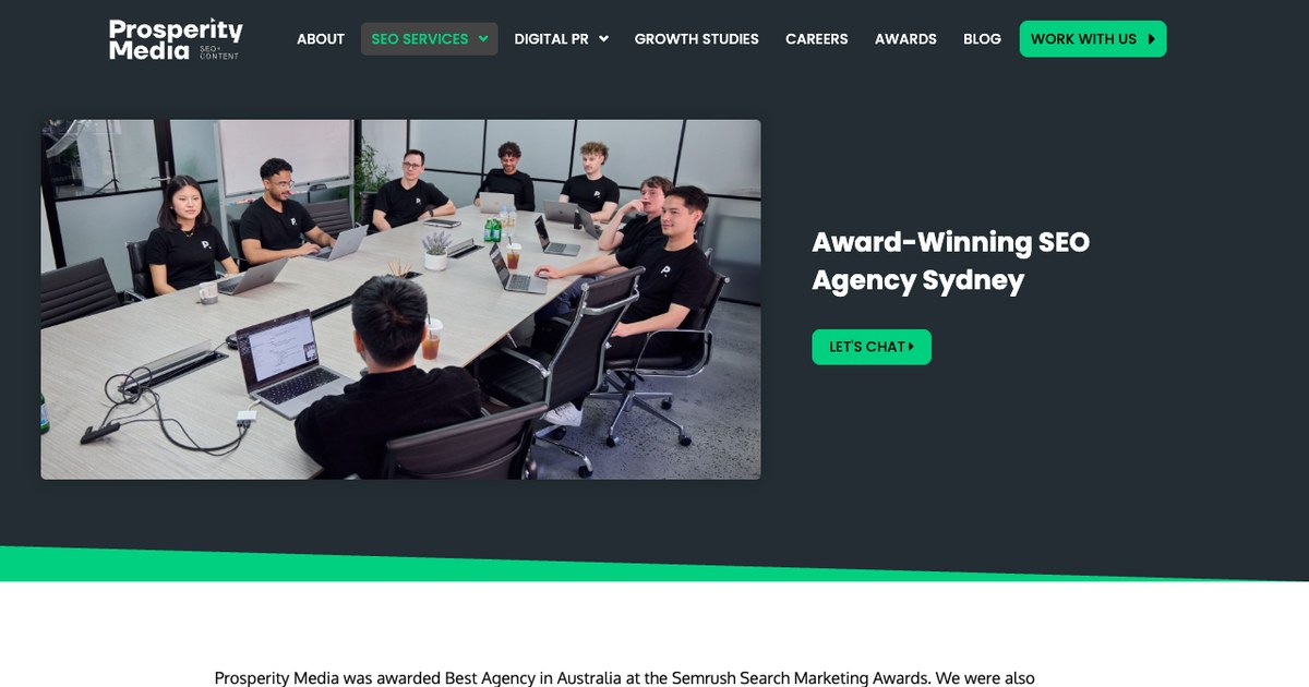 Prosperity Media SEO company Australia website