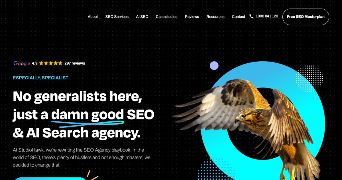 StudioHawk SEO company Australia website