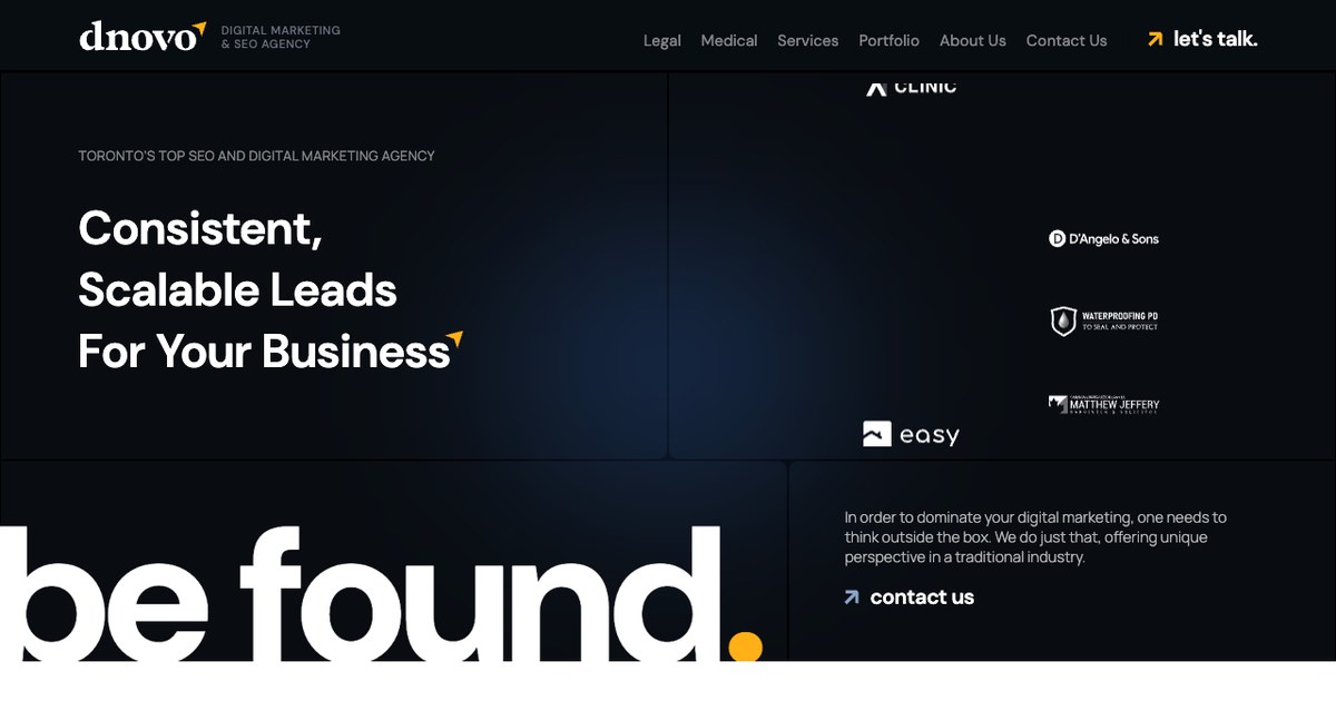 dNOVO Group SEO company Canada website