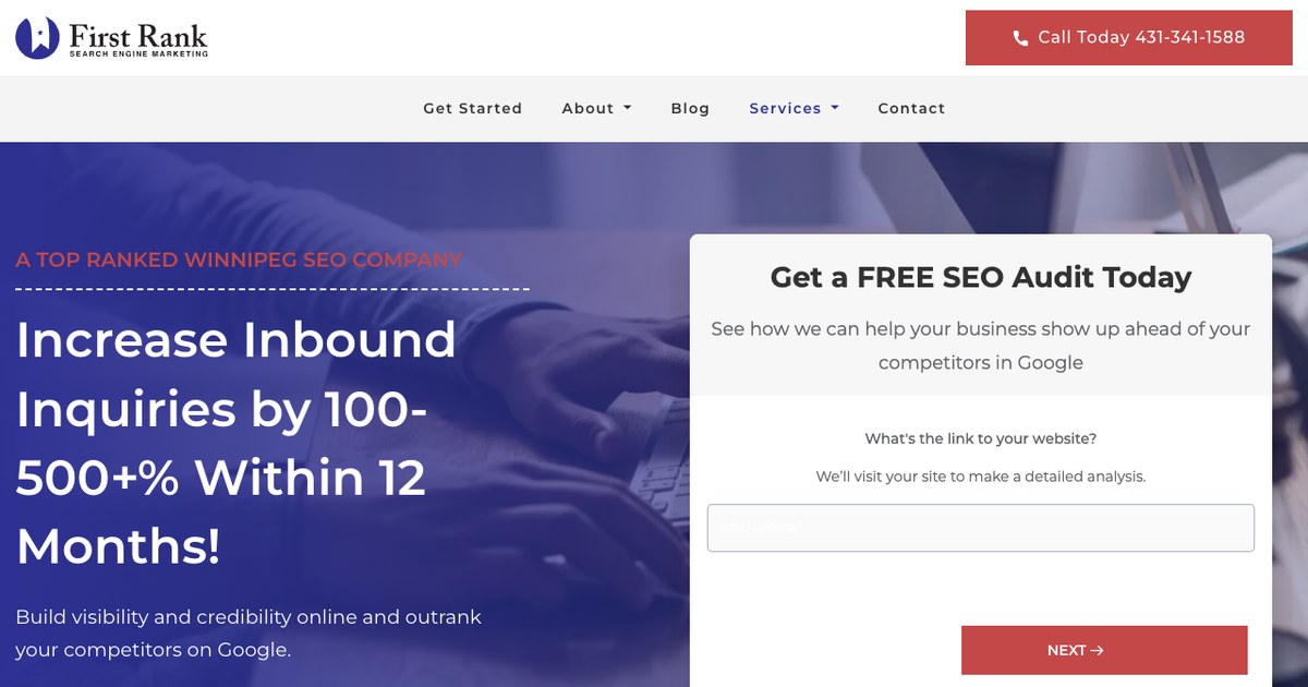 First Rank SEO company Canada website