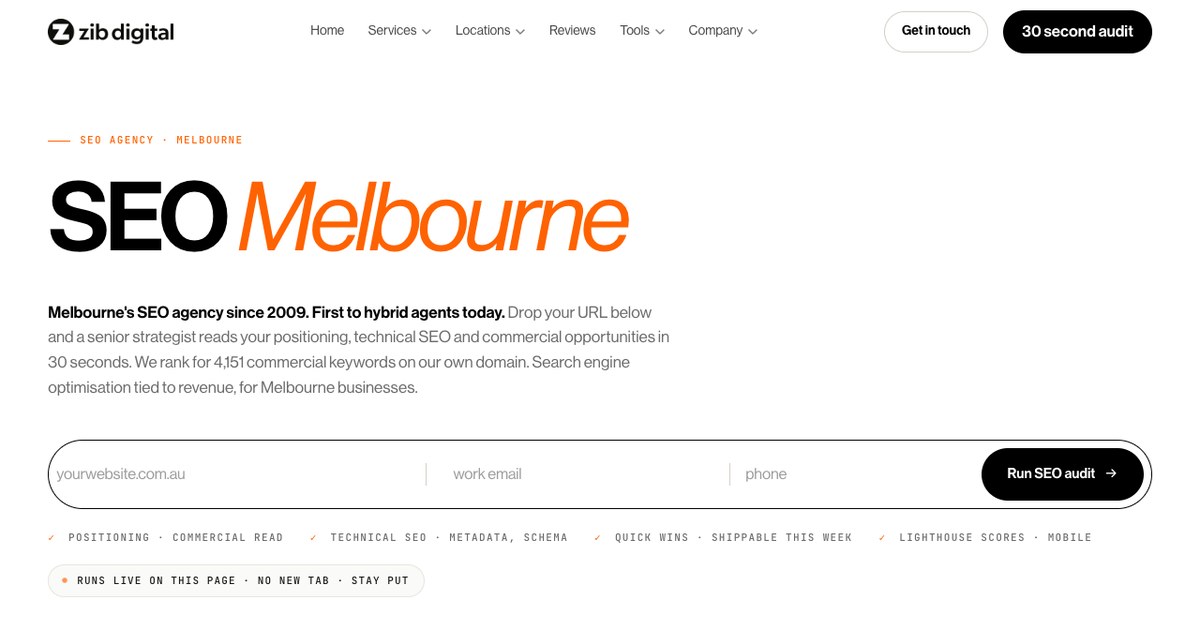 Zib Digital SEO company Melbourne website