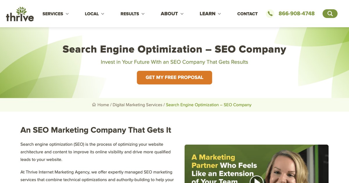 Thrive Internet Marketing Agency SEO company USA website