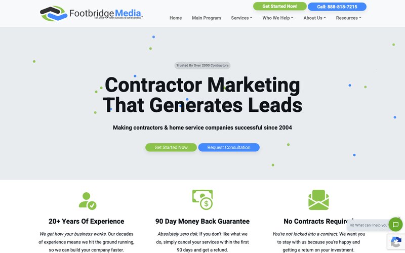 Footbridge Media homepage