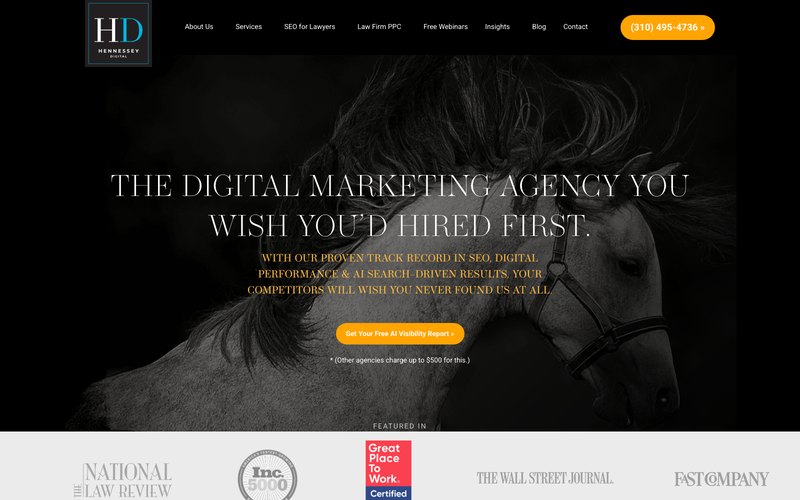 Hennessey Digital homepage