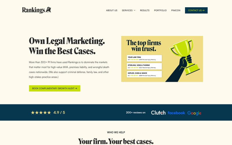 Rankings.io homepage