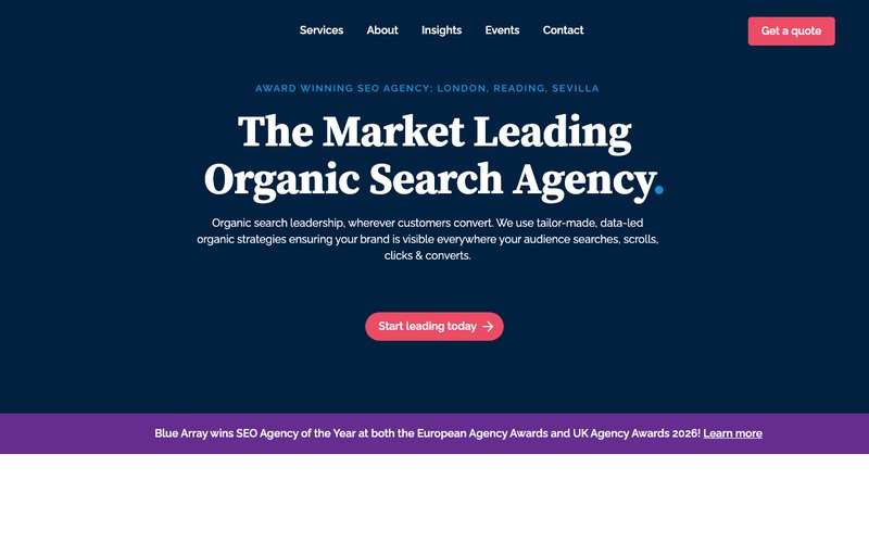 Blue Array UK SEO agency website
