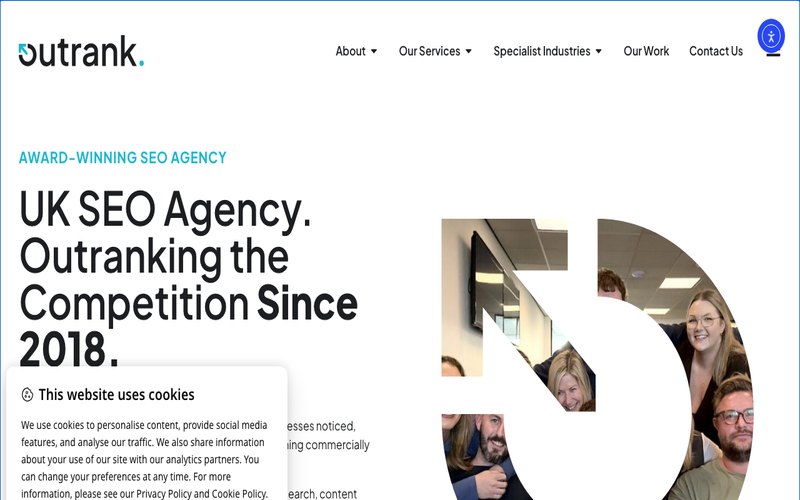Outrank UK SEO agency website