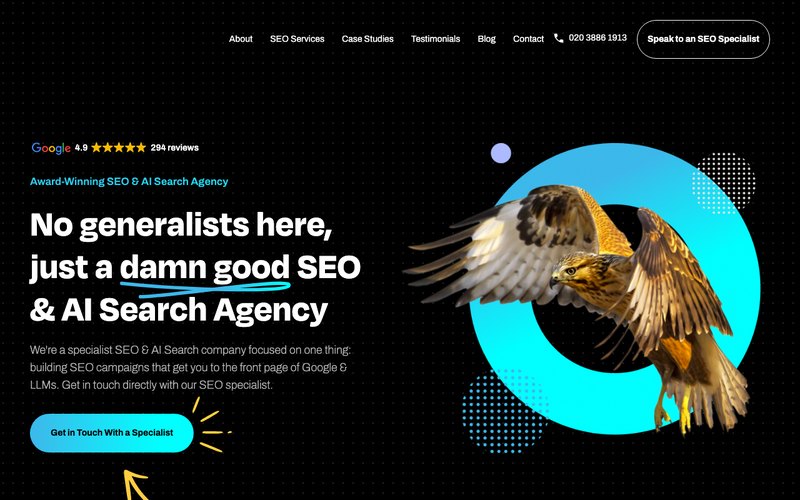 StudioHawk UK UK SEO agency website