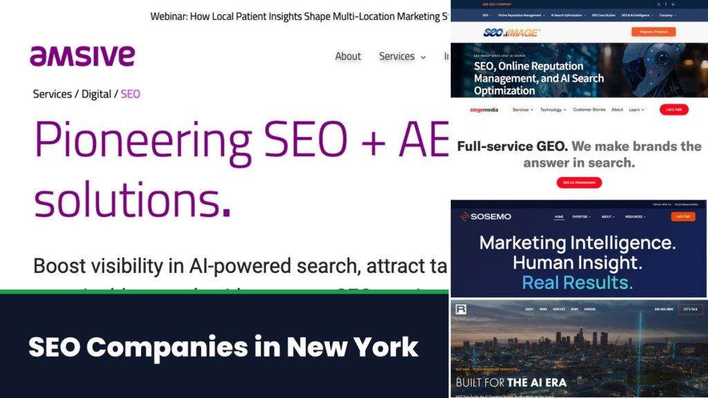 SEO companies in New York shown on their own websites