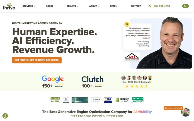 Thrive Internet Marketing Agency homepage
